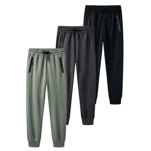 Men's Solid Drawstring Underwear Waist Zipper Pocket Sweatpants Casual Regular Comfy Warm Outdoor Menswear Pants Sportswear Bottoms Mens Clothing