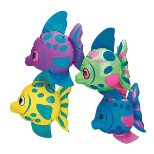 7" Mini Inflatable Bright Multicolor Vinyl Tropical  Fish - 12 Pc.
