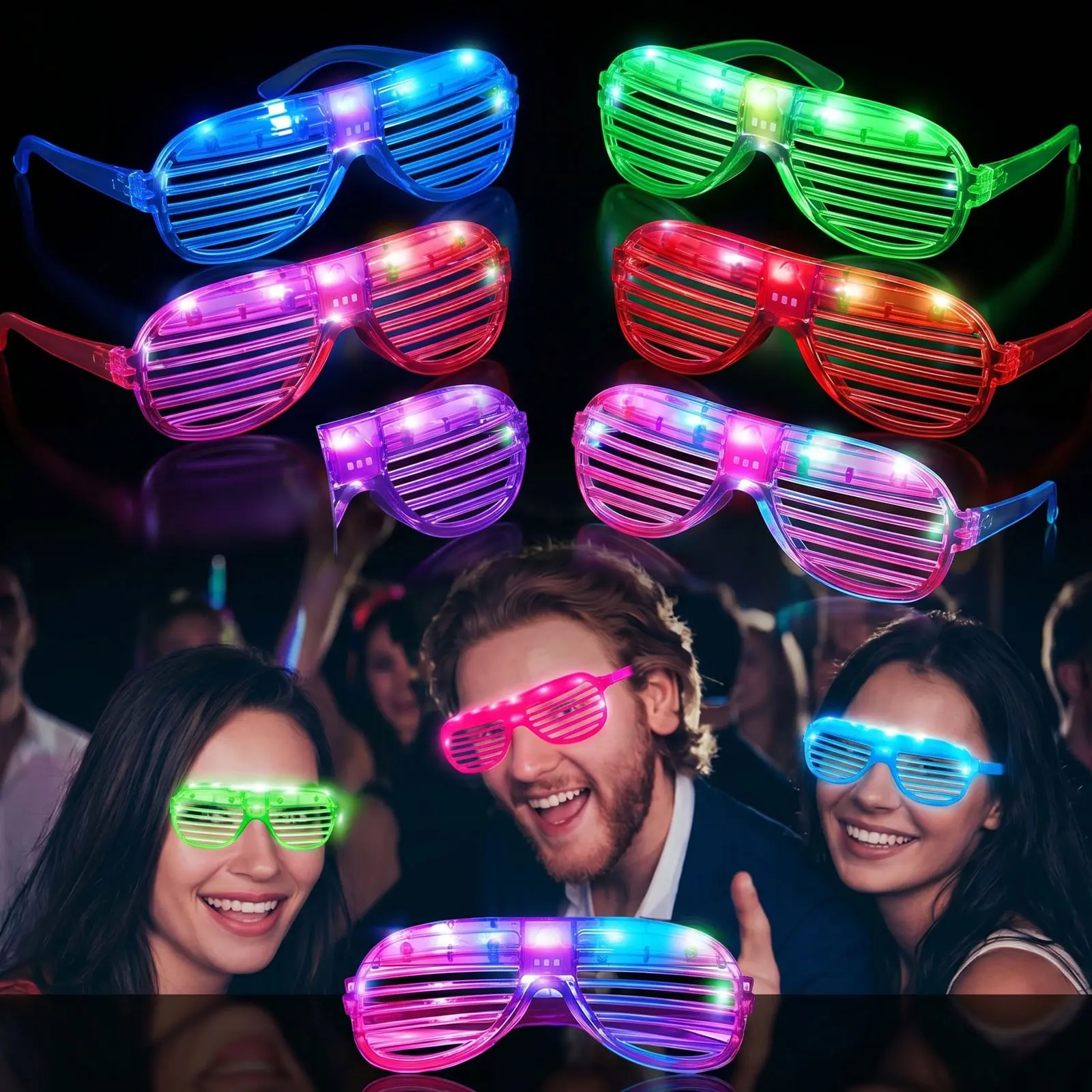 LED Glasses Festival Party Supplies, Party Favor, Glow-In-The-Dark Neon Toys Flashing Sunglasses, Carnival Sun Shades Birthday Wedding Holiday Parties, Party Event Props, Party Accessories