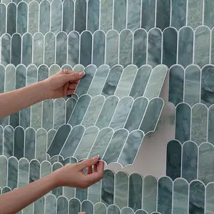 Kitchen Wall Stickers 6/12 Pieces, 3D Tile Decals, Moisture-Proof, Self-Adhesive Waterproof, Oil Resistant, Heat Resistant, Hexagonal Design