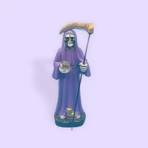 Santa Muerte statue Purple 3.5 inch
