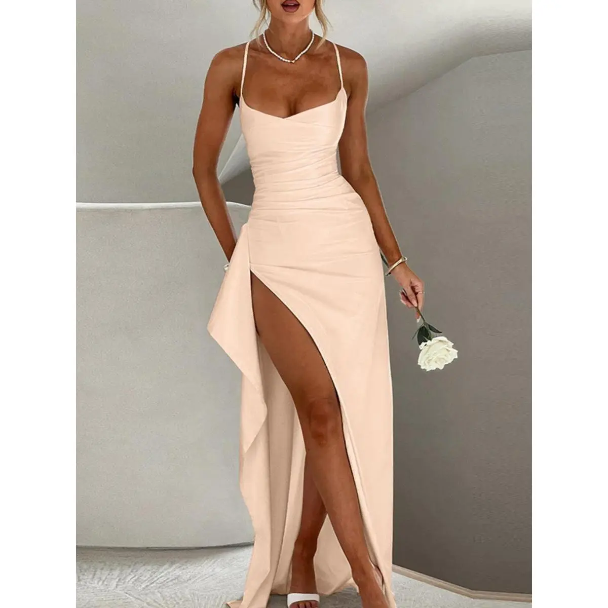 Viral TikTok Bodycon Dress! Women's Lace-Up Backless Slip Dress | Sleeveless Club Dress, Elegant Evening Gown for Party & Holiday - TikTok Shop Viral TikTok Bodycon Dress! Women's Lace-Up Backless Slip Dress | Sleeveless Club Dress, Elegant Evening Gown for Party & Holiday - TikTok Shop