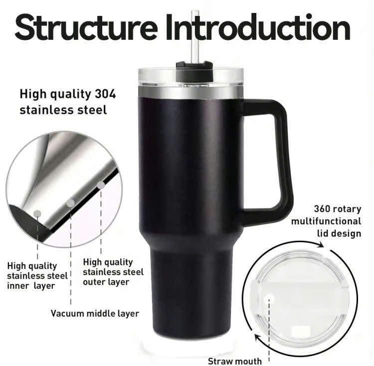 Satoru Gojo Anime Custom Name 40oz Tumbler with Handle, Personalized Stainless Steel Insulated Drinkware with Straw, Unique Gift for Anime Fans