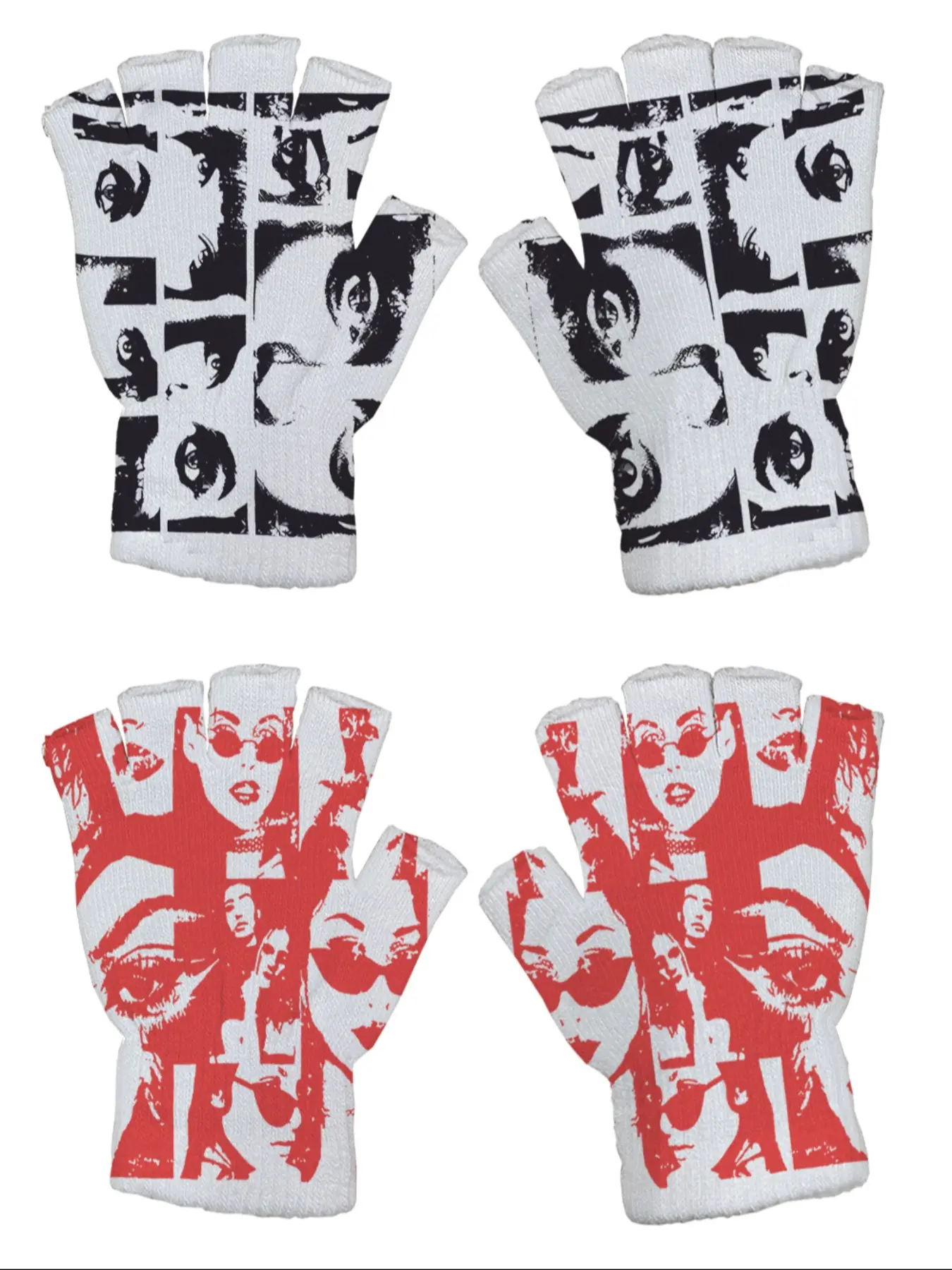 Punk Style Accessories, Dark Street Fashion, Slim-Fitting Gloves, Patchwork Print, Warm Mittens & Gloves Set for All Seasons #mittens #glove