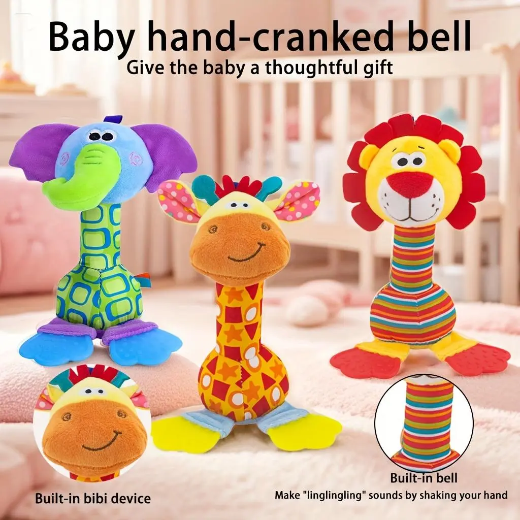 Baby Rattle Plush Toys | Newborn Rattle and Grasping Toys, Birthday and Festival Gifts, Suitable for Babies Aged 0-1 Year, Polyester Fiber, Mixed Colors, Brand: CEKCEK