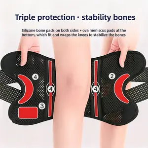 Unisex Plain Adjustable Knee Pad, Sporty Breathable Knee Pad, Protective Gear, Sports Knee Strap, Sports Knee Protector, Leg Sleeve, Compression Knee Pad, Leg Protector, Recovery Support, Solo Soccer Basketball Running Kick Trainer, Fitness Accessories