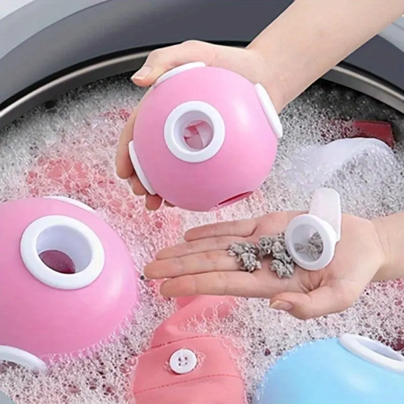 2-Pack Reusable Laundry Balls - Pet Hair Catcher for Washing Machine & Dryer, Durable TPR+ABS, Traps Fur, Lint & Prevents Clogged Drains, Easy Removal, No Twist Design, Saves Money, Eco-Friendly, Color Options for Pet Owners, Laundry Accessory