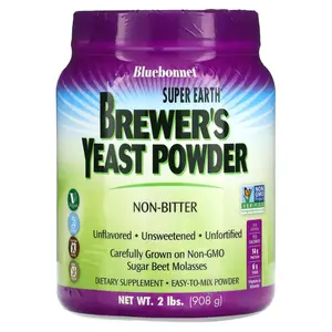 Bluebonnet Nutrition Super Earth Brewer's Yeast Powder, Unflavored, 2 lb (908 g)