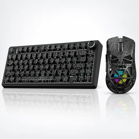 [Set] AULA F75 Pro Mechanical Keyboard & SC620 Gaming Mouse Combo, 75% RGB Hot-Swappable Wireless Keyboard with Knob, Tri-Mode Connection, Lightweight Programmable Gaming Mouse