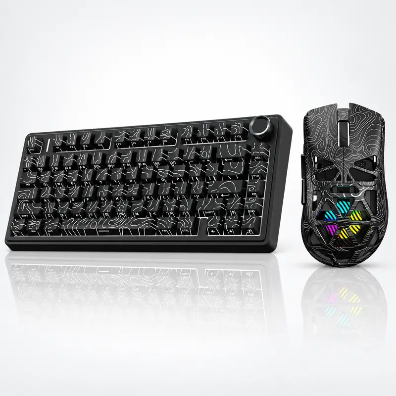 [Set] AULA F75 Pro Mechanical Keyboard & SC620 Gaming Mouse Combo, 75% RGB Hot-Swappable Wireless Keyboard with Knob, Tri-Mode Connection, Lightweight Programmable Gaming Mouse