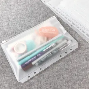 15/20pcs 6-Hole A5/A6 PVC Zipper Pouches, Binder-Ready Clear Plastic Organizer Bags, Waterproof Envelopes for Journaling, Bills & School Supplies
