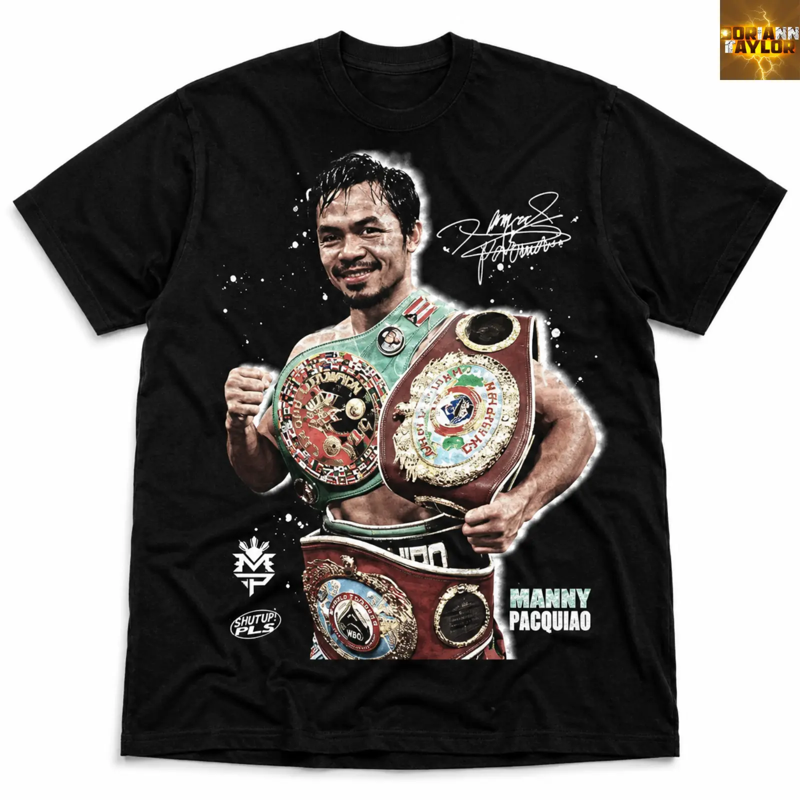 Manny Pacquiao Champion Belts Signature Adults and Youth T-Shirt, kids graphic tees, summer tee, men's stuff, youth graphic tees, mens clothing, youth boys clothing, youth clothing, gift for fan, streetwear, Manny pacquiao shirt