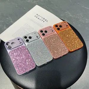 Ins High Value Diamond Light Luxury Rhombus Sequin Phone Case For iPhone 14 15 16 17 Pro Max Phone Case New Advanced Fashion Trendy For Couples Men Women Shockproof Protective Cover