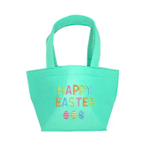 Viv&Lou Happy Easter Embroidered Felt Easter Bucket