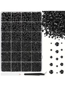 16000Pcs Handmade Resin Rhinestones, 2-6mm Mixed Size Flatback Gems, Shiny Crystal Stones for DIY Crafts, Clothes, Mugs, Shoes, Fabric & Nail Art Decor