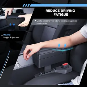 RUIYA Dual-Layer Storage Armrest ,Docking Station with 15W Wireless Charging,Height Adjustment,and Seat Gap Filler for Enhanced Driver Comfort port abas osy celular,5-in-1 DriveMate