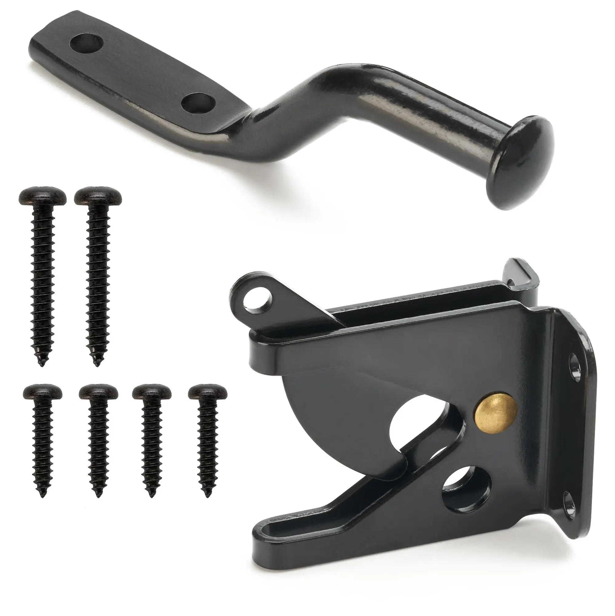 Self-Locking Gate Latch, Heavy Duty Automatic Gravity Lever for Wood Fence