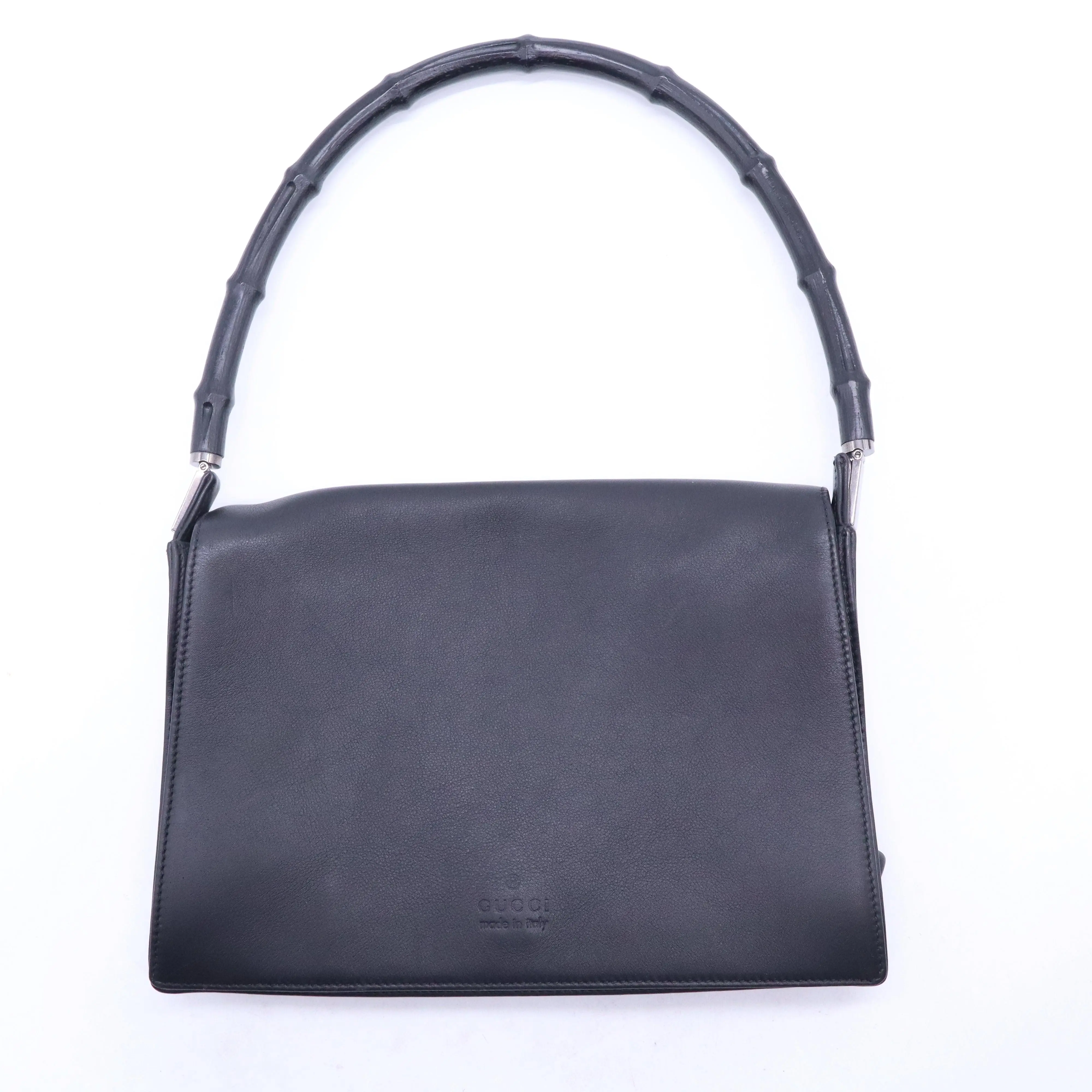 Pre-owned GUCCI Leather Shoulder Bags Bamboo Flap Bag B21336
