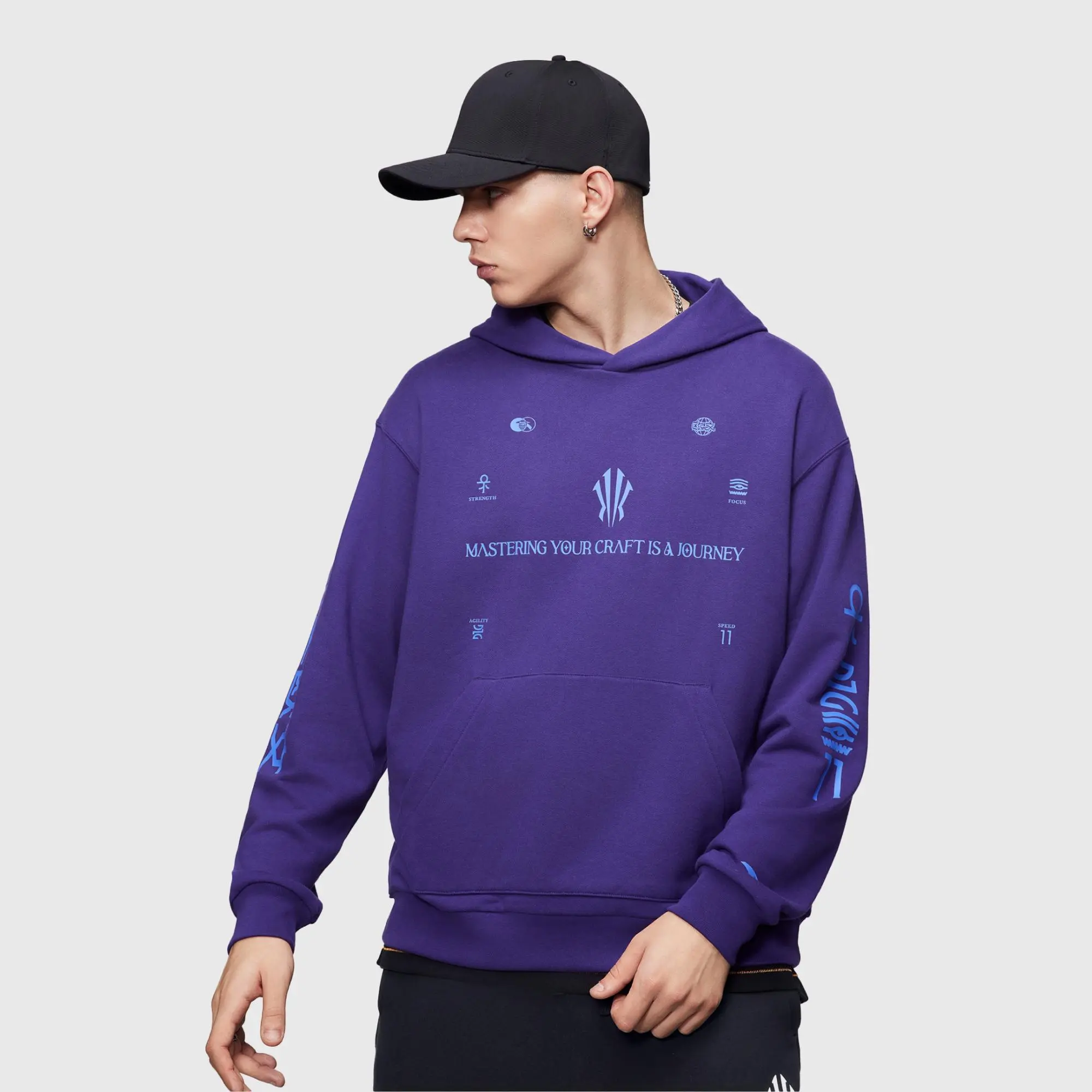 [ANTA Grand Opening] ANTA MEN KAI Hoodie 100% Cotton Relaxed Fit Long-Sleeve Sweatshirt for Fall Layering, Basketball Lifestyle and Casual Streetwear Kyrie Irving Brand Day