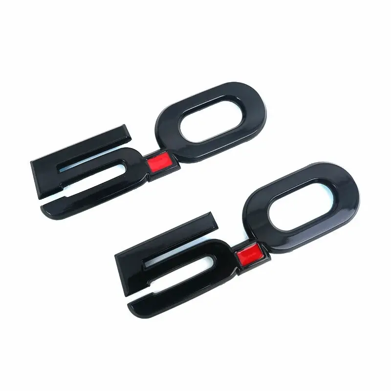 2015-2021 Mustang GT Genuine Fordd OEM 5.0 Gloss Black Fender Side Emblems Pair