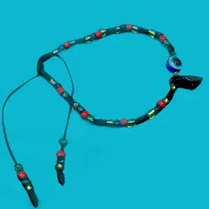 Azabache Evil Eye Protection Bracelet adjustable Black and Red