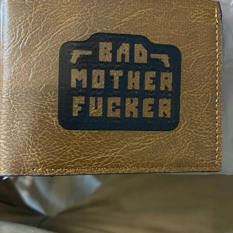 Bad Mother Wallet - brown leather Textured, 1-2 Note Compartment