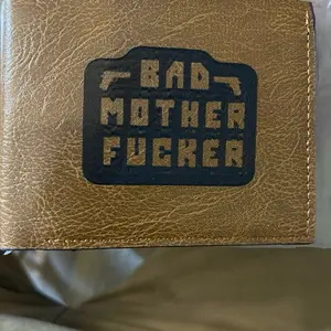 Bad Mother Wallet - brown leather Textured, 1-2 Note Compartment