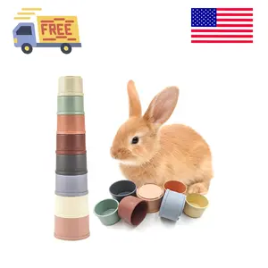 8 Pcs Stacking Cups for Small Animal Toys,Nesting Rabbit Toys