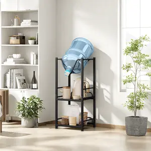 5 Gallon Water Bottle Jug Holder, Water Jug Stand Heavy Duty Water Bottle Storage Rack with Storage Tier for Kitchen, Home and Office