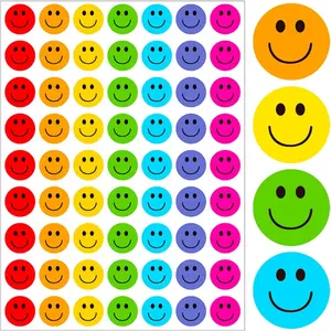 Happy Smile Face Sticker - 1 Inch Happy Face Decal Stickers 630 Pcs Teachers Reward Stickers for Kids Colorful Mini Incentive Stickers Behavior Chart Stickers for Students, Classroom
