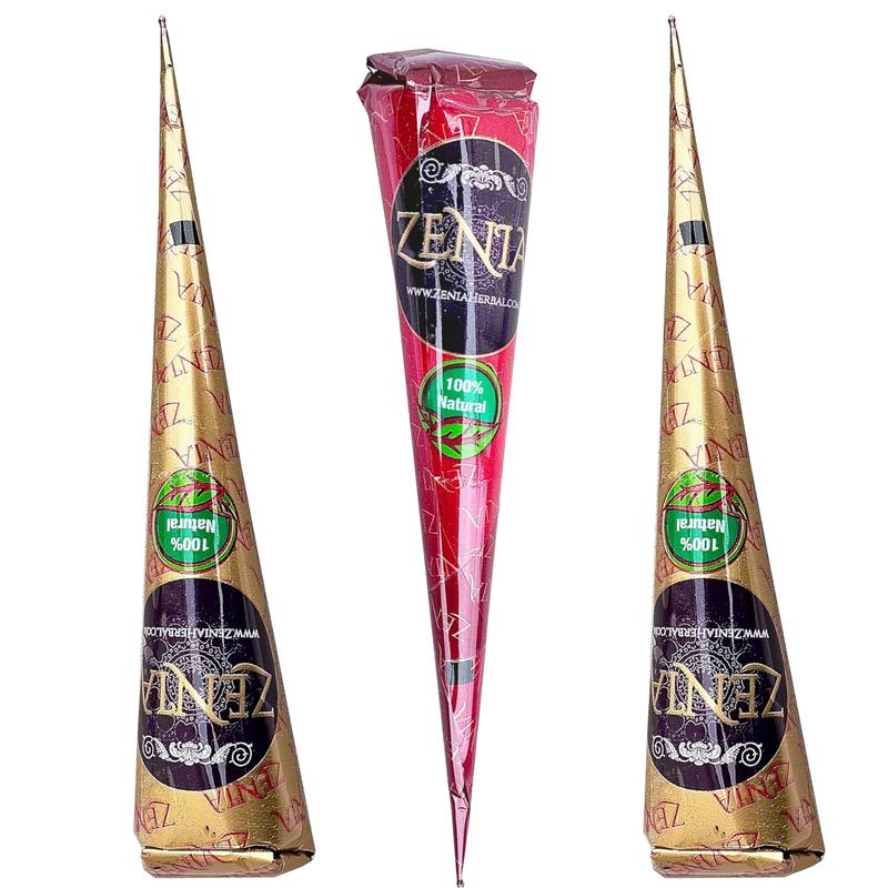 (3 pc) 25g Fresh Zenia Natural Henna Cones