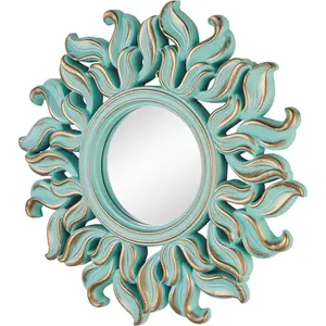 10x10 round wall mirror green circle mirror for bedroom entryway living room decorative modern wall decor