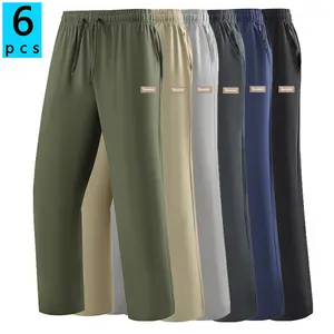 Pack of 4/5/6 men’s sports pants for all seasons—new running and jogging sweatpants, stylish and versatile straight-leg casual trousers suitable for spring and summer outdoor everyday wear.