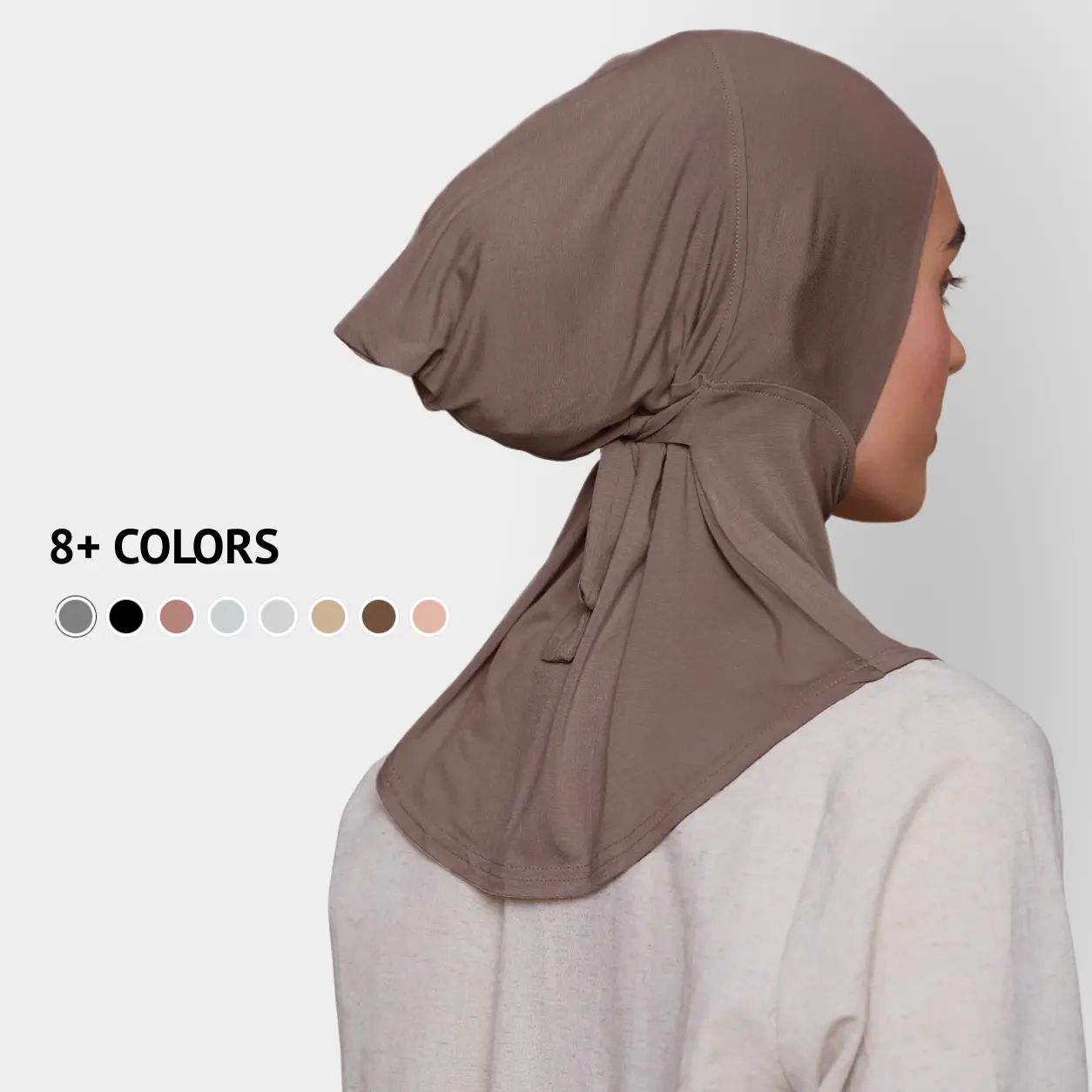 Voile Chic Bamboo Hijab Undercap for Women - Full Coverage Neck & Chest Inner Cap, Soft Breathable Tie-Back Underscarf for Secure Everyday Hijab Wear