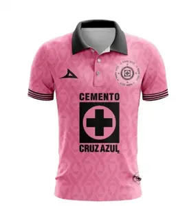 Cruz Azul Special Pink Polo Jersey Custom Name Number | LIGA MX Fan Edition Football Shirt