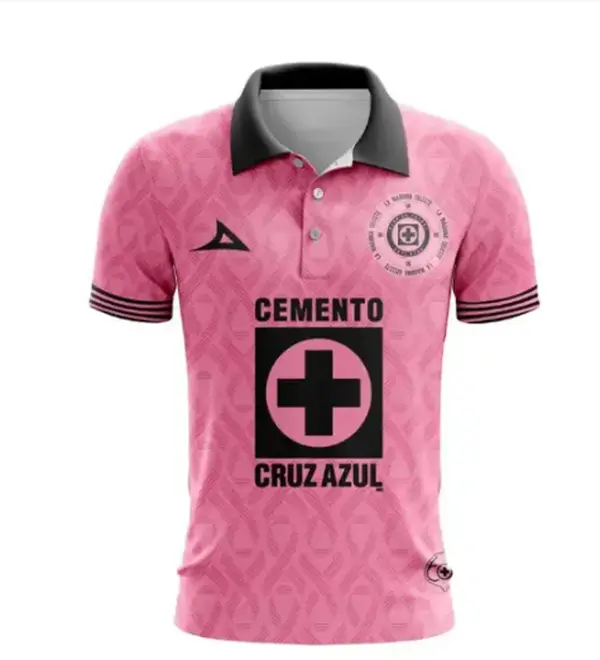 Cruz Azul Special Pink Polo Jersey Custom Name Number | LIGA MX Fan Edition Football Shirt