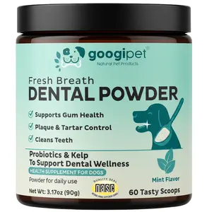 Googipet Dental Powder for Dogs with Kelp & Probiotics for Healthy Teeth & Gums