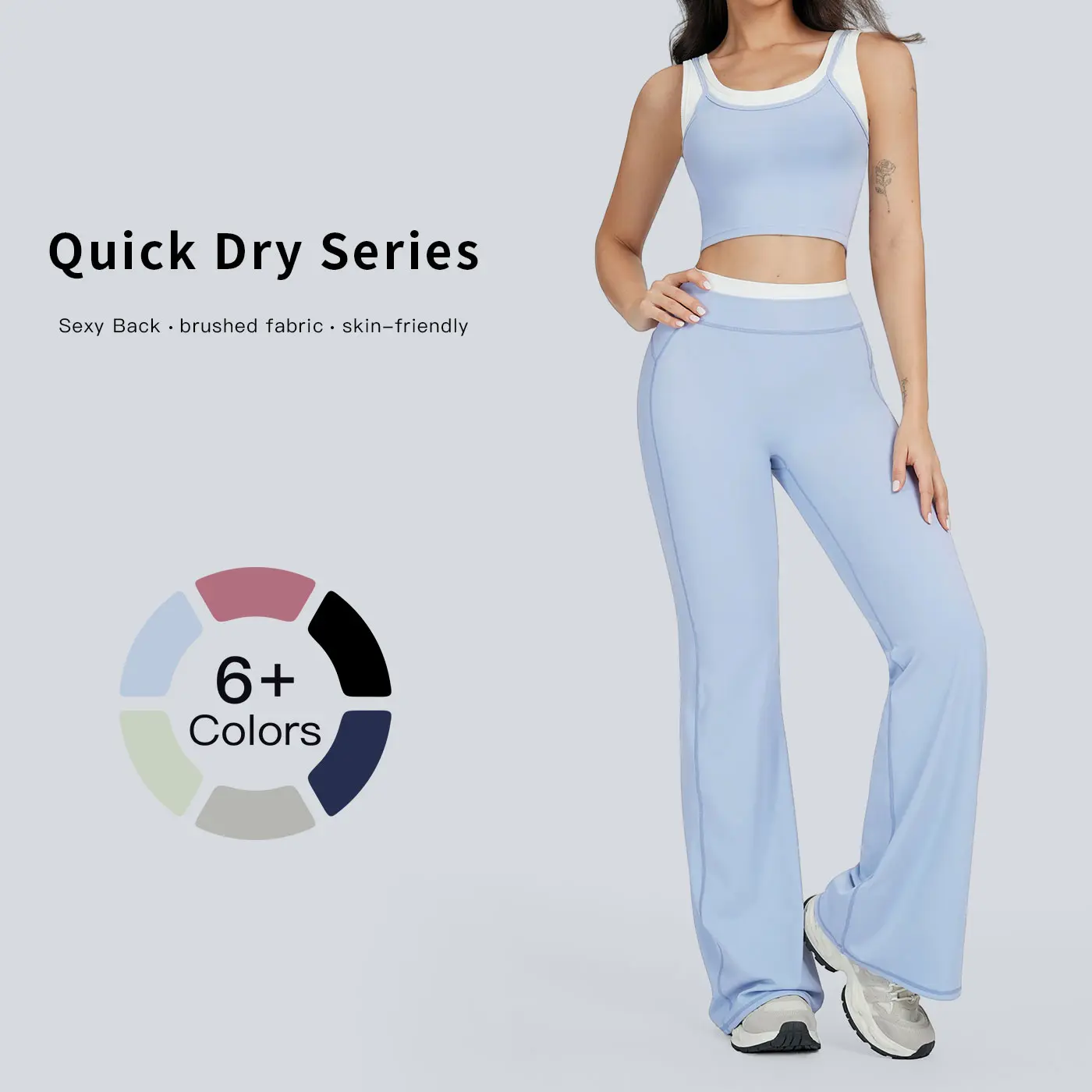 TENWOLF Leisure Sports Suit for Females, 2-Piece Ribbed Gym Suit Set with High-Waist Shorts, Sportswear for Training, Exercise Activewear, Fitness Sets, Form Fitting Activewear, High Waisted Shorts, Fitted
