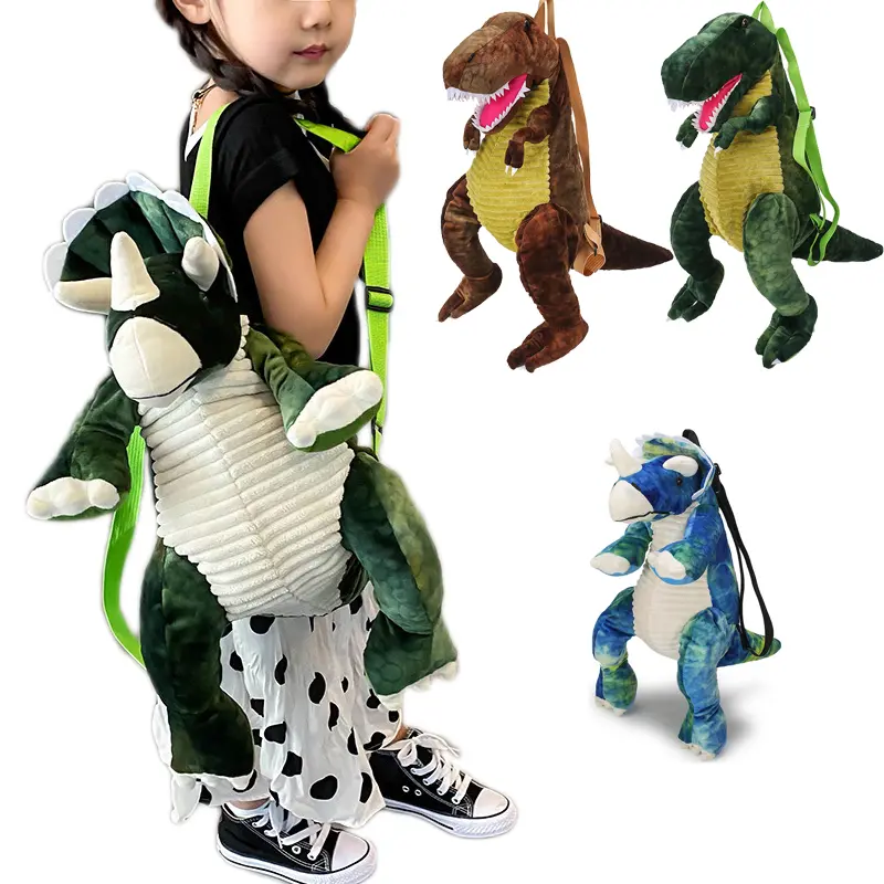 3D Dinosaur Functional Backpack with Pockets for Storing Personal Items, Backpacks