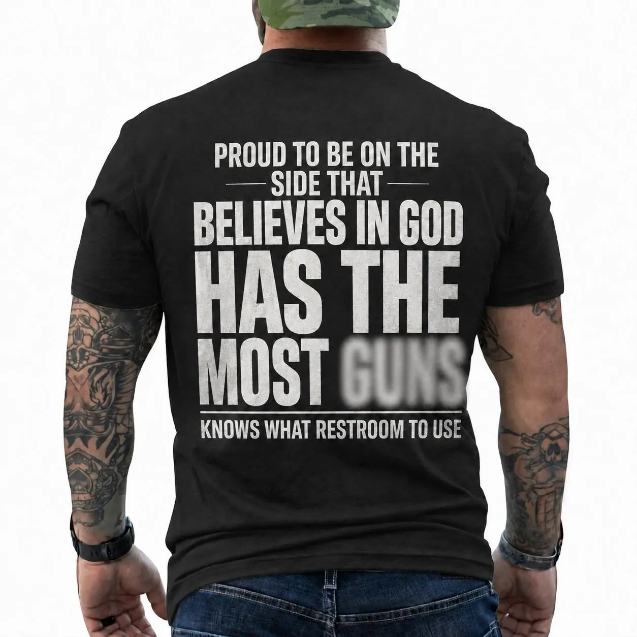 Proud To Be On That Side Typographic Patriotic Pro 2A Tee | Sarcastic Anti Liberal Gift | Oversized Heavyweight Streetwear Back Print