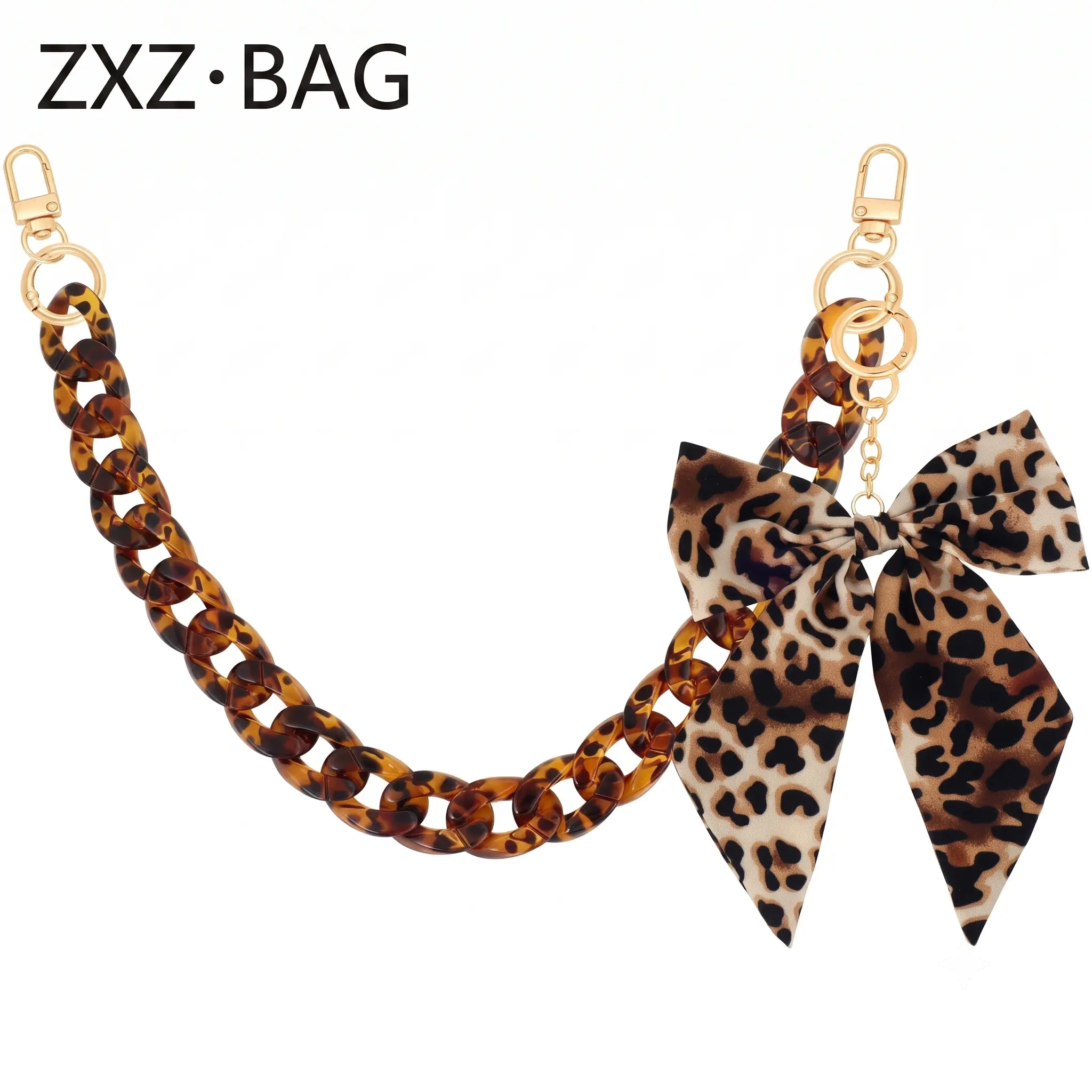 ZXZ [Gift Box] Leopard Print Bow Bag Charm, Delicate Handbag Pendant Accessory, Detachable, Beautiful Mother’s Day Gift, Birthday Present for Girls, Easy to Use