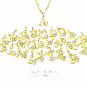 Cuban Chain Necklace with Initial Letter Pendant 20 Inches Long Personalized Jewelry Accessory