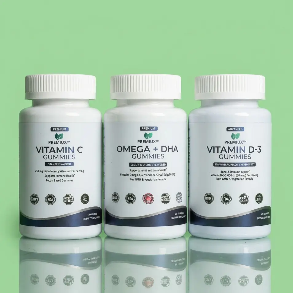 The Family Essentials — One Set for the Whole House (Vitamin C + D + Omega-3)