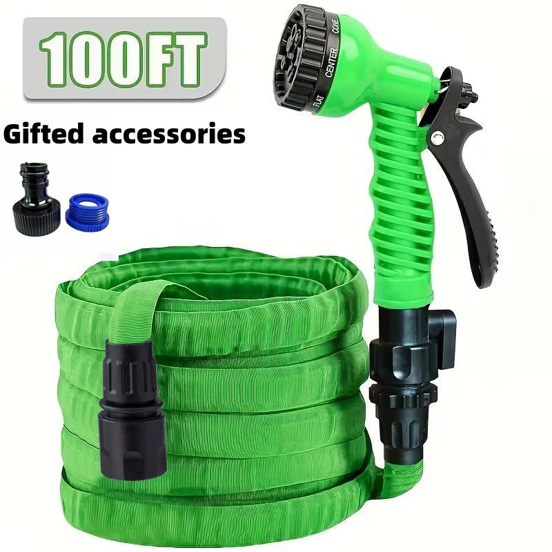 100FT Expandable Garden Hose, Water Pipe Flexible Hose with 7 Function Spray Nozzle for Watering Lawn Yard Garden Car Washing Pet Cleaning Easy Storage Ergonomic Design