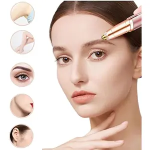 Electric Eyebrow Hair Remover with LED Light, Stainless Steel Blade, Rechargeable, Painless & Anti-Allergenic Eyebrow Trimmer, Multi-Functional Facial Hair Removal Tool for Clean Skin