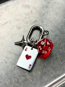 Dice & Poker Card Design Keychain, Casual Trendy Keychain for Car Keys for Women & Men, Fashion Accessories for Daily Use