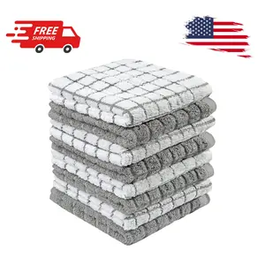 Dish Cloths (8 Pack) | 12" x 12" | 100% Cotton Kitchen Towels