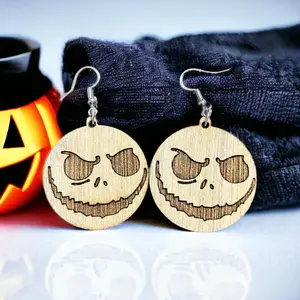 Round Jack inspired wood earrings