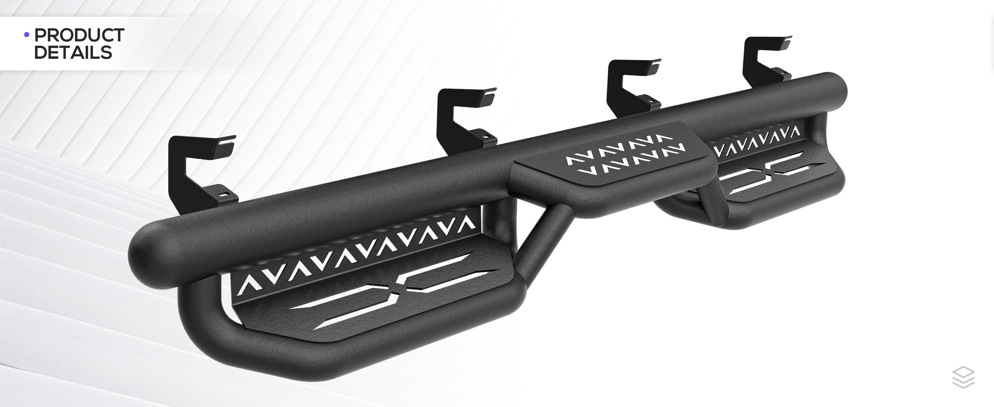【EYOUHZ】Carbon Steel 2-Tier Wave Pattern Bolt-On Crew Cab Running Boards, Automotive Side Steps for 2019-2026 Chevy Silverado/GMC Sierra 1500 (Excl 2019 1500 LD/Limited), 2020-2026 GMC Sierra 2500HD 3500HD Truck Accessories