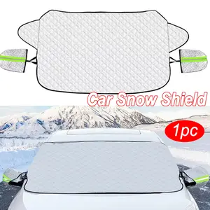 Windshield Cover for Snow and Ice, UV Protection, Rearview Mirror Guard, Wind Shield Sunshade, Fits Most Cars, 1 Piece